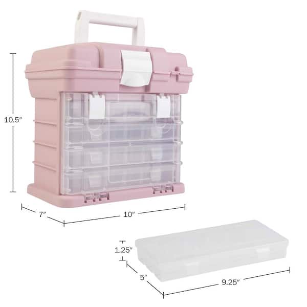 Stalwart Small Parts Organizer Tool Box, Pink