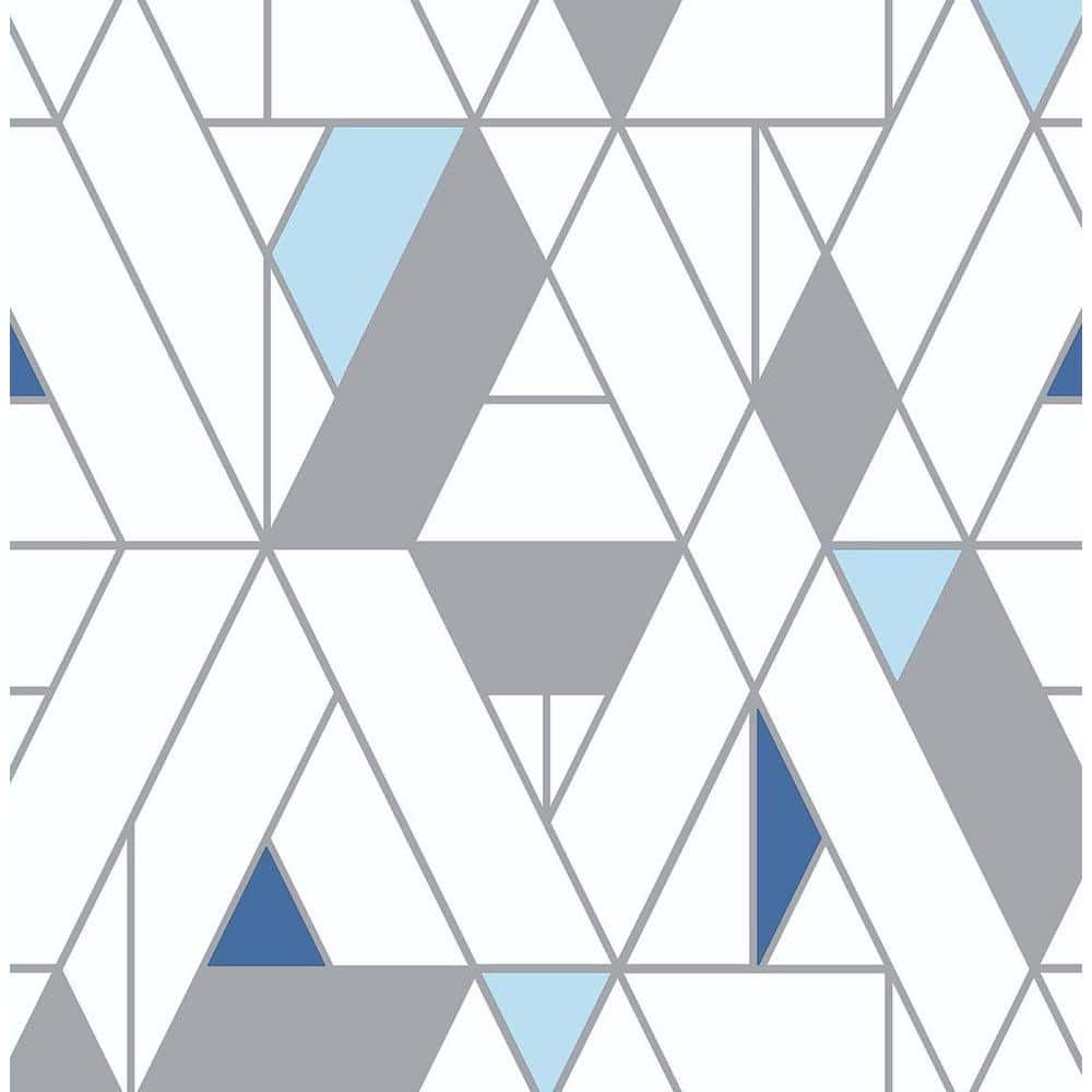 Kaleidoscope Blue And Grey Vinyl Peel & Stick Wallpaper Roll (Covers 30.75 Sq. Ft.) price history on PriceWatchPro