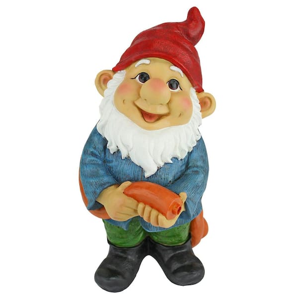 Design Toscano Hose It Off Harry, Gnome Stone Bonded Resin Piped Spitting Statue
