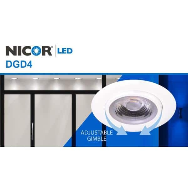 Nicor Black Aluminum 4-Inch LED Gimbal Recessed Downlight