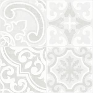 Holly Warm Grey Embossed Peel and Stick Backsplash Tile Wall Decal