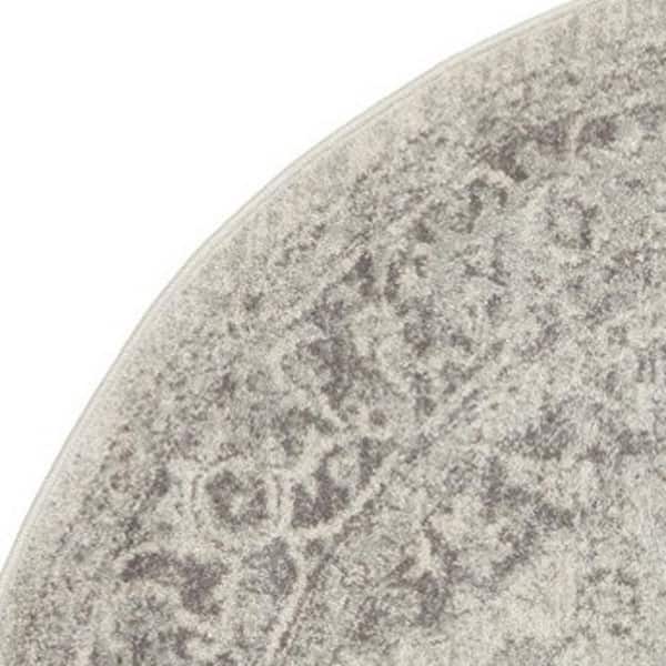 2 ft. x 4 ft. Gray Floral Washable Area Rug