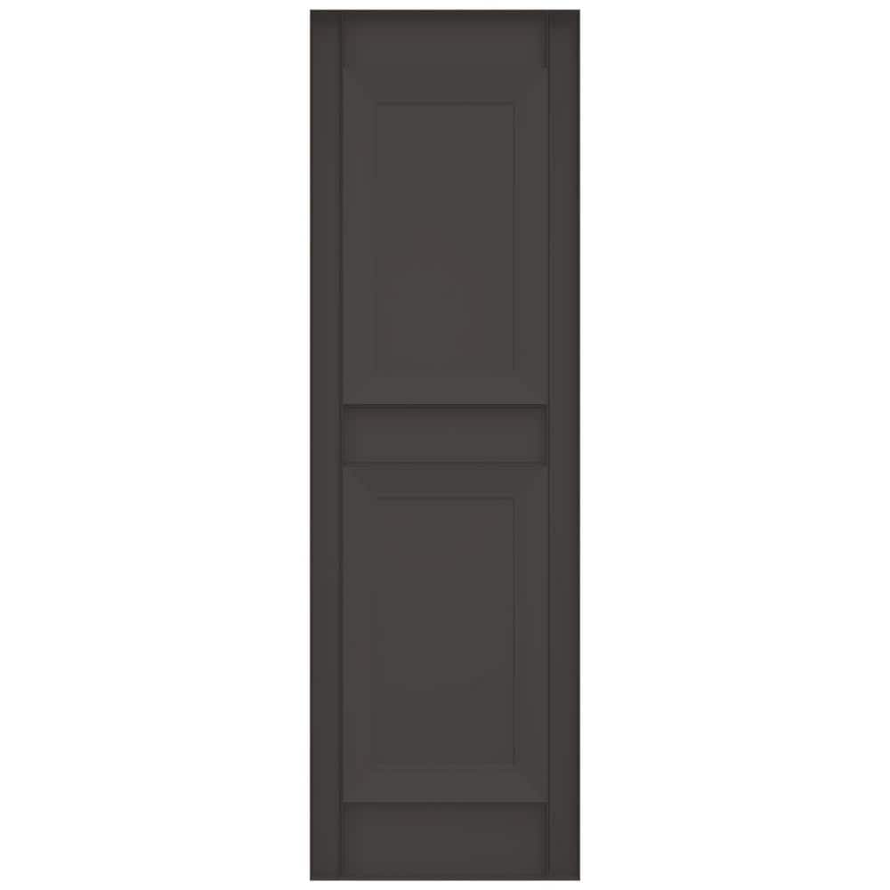 Tuxedo Grey 33"H Vinyl Raised Panel Shutters, Pair