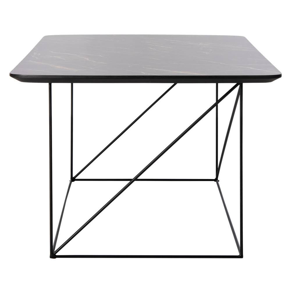 Transitional Black & Gray Rectangular Wood Coffee Table