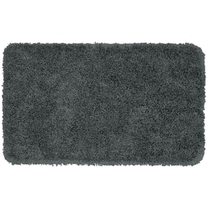 Serendipity Dark Gray 30 in. x 50 in. Washable Bathroom Accent Rug