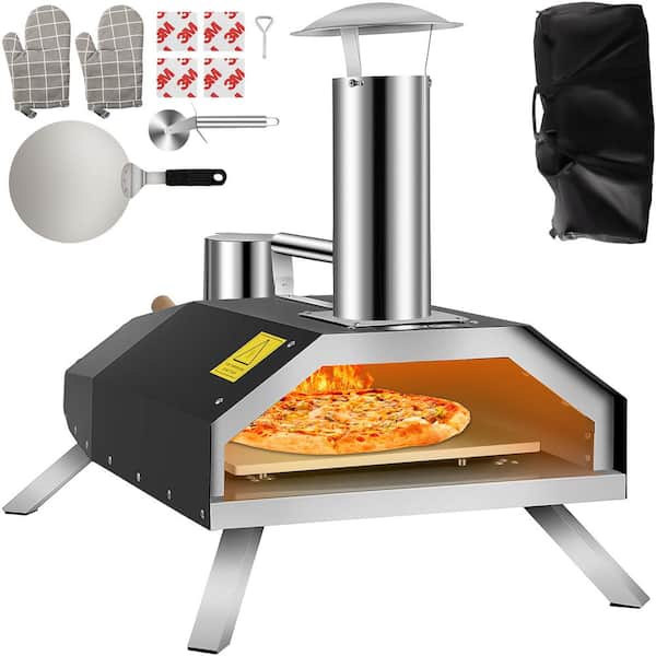 VEVOR Wood Burning Pizza Oven 12 in. Stainless Steel Portable Outdoor Pizza Oven with Complete Accessories for Outdoor Cooking