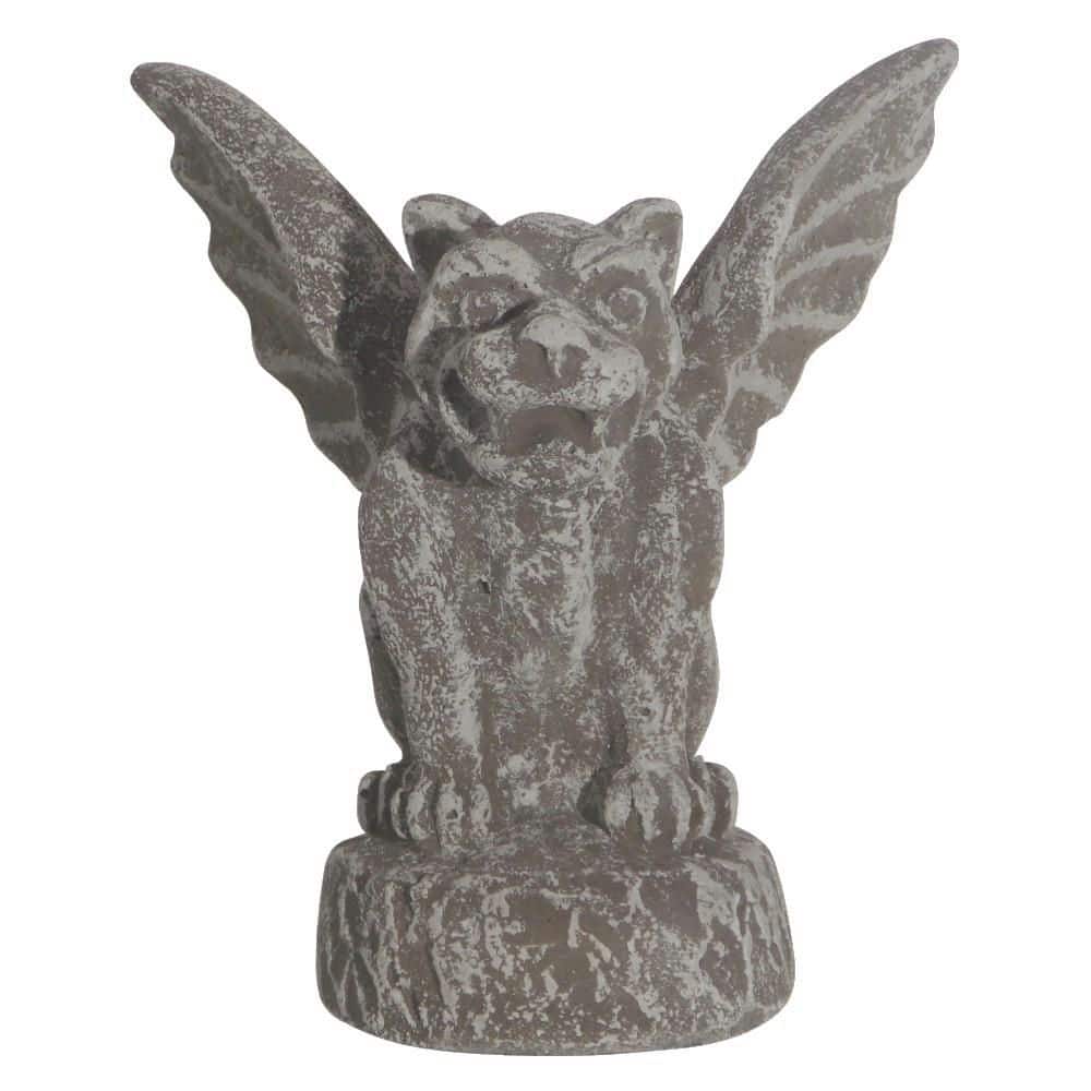 English Antique Concrete 5 in. W x 6.25 in. H 6 in. Gargoyle Gargoyle 