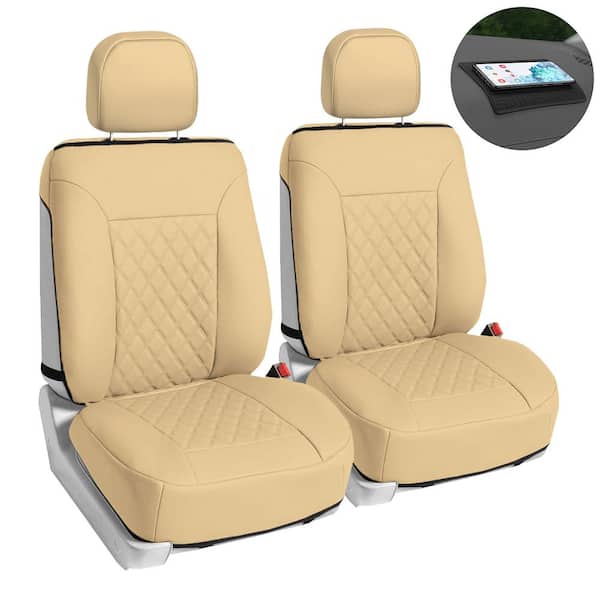 FH Group Deluxe Faux Leather 47 in. x 23 in. x 1 in. Diamond Pattern Car Seat Cushions