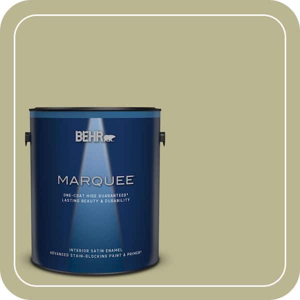 BEHR MARQUEE 1 gal. #MQ6-56 Lichen One-Coat Hide Satin Enamel Interior Paint & Primer