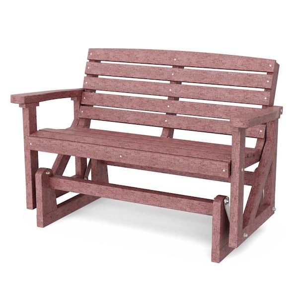 Wildridge Classic 2-Person Cherrywood Plastic Outdoor Glider