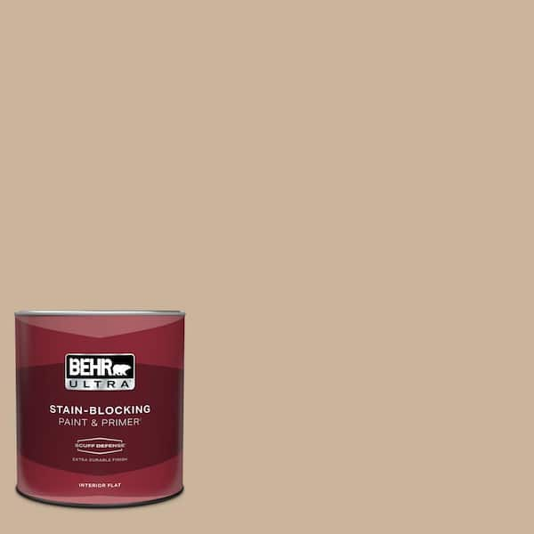 BEHR ULTRA 1 qt. #PPU4-07 Mushroom Bisque Extra Durable Flat Interior Paint & Primer