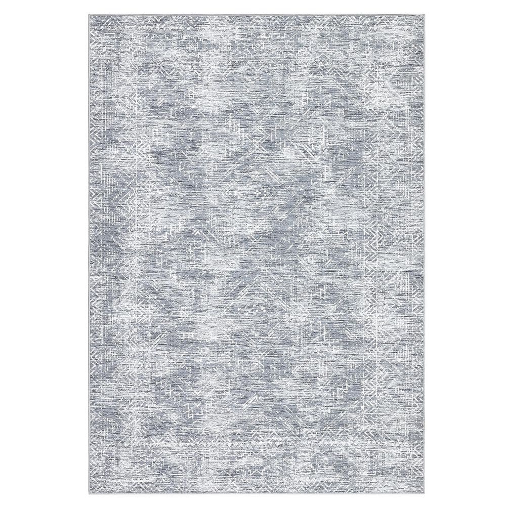 Gray 10 ft. x 13 ft. Washable Vintage Distressed Bohemian Style Polyester Area Rug price history on PriceWatchPro