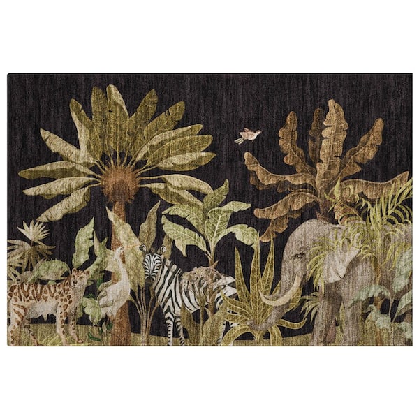 Dream Shag Premium Machine Washable Abstract ADS203 Midnight 2 ft. x 3 ft. Accent Rug