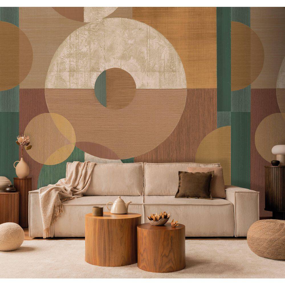 Pine Forest & Cinnamon Sand Geometric Faux Wood Collage Print Non Woven Non-Pasted Textured Mural 102 Sq. Ft. price history on PriceWatchPro