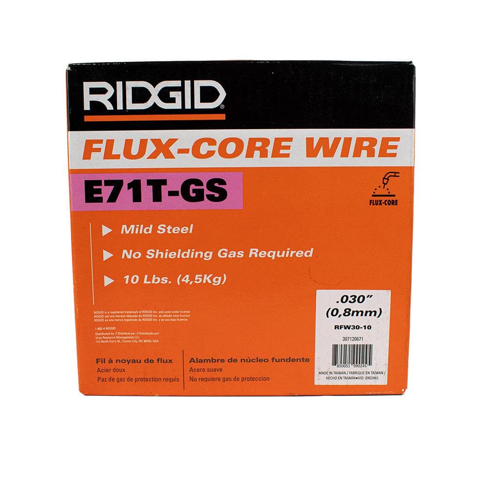 RIDGID .030 E71T-GS Flux-Core Welding Wire No Gas Required (10 lb