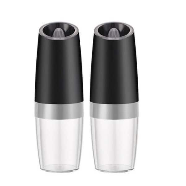Lynzavix Electric Pepper andSalt Grinder Set with Adjustable Coarseness and LED Light in Stainless Steen Black