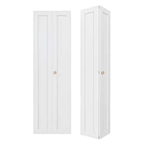 48 in. x 80 in. Solid Core 1-Lite Panel White Primed Composite MDF Interior Closet Bi-fold Door with Hardware