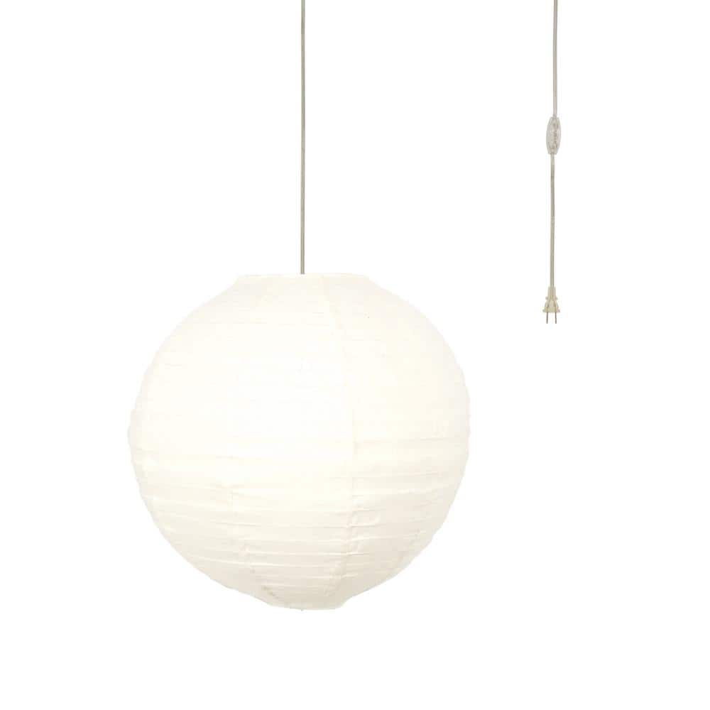 MPG Orb 20 in. 60-Watt 1-Light Ivory Hanging Lantern Pendant MPG Orb 20 in. 60-Watt 1-Light Ivory Hanging Lantern Pendant
