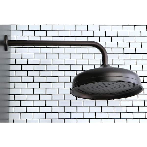 Rain 1-Spray Pattern 10 in. Wall Mount Fixed Shower Head in Oil Rubbed Bronze