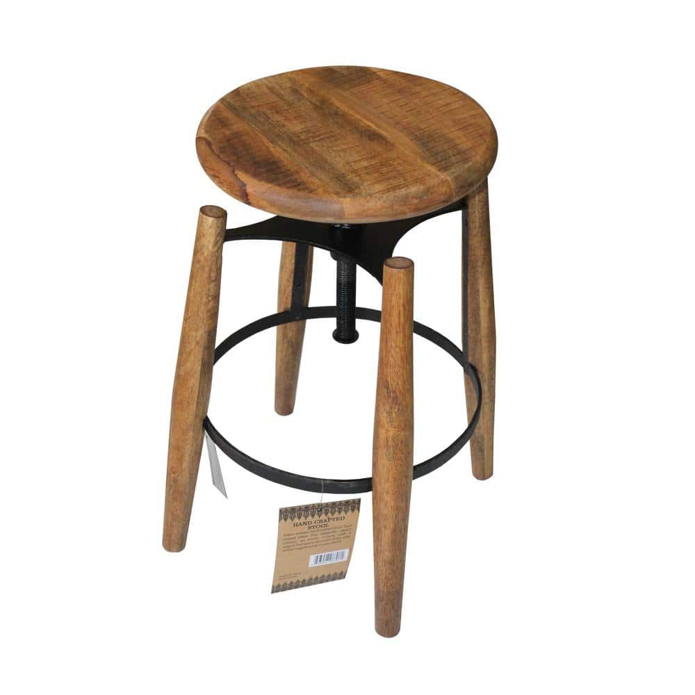 Art Decor Black and Natural Strong Wood Stool