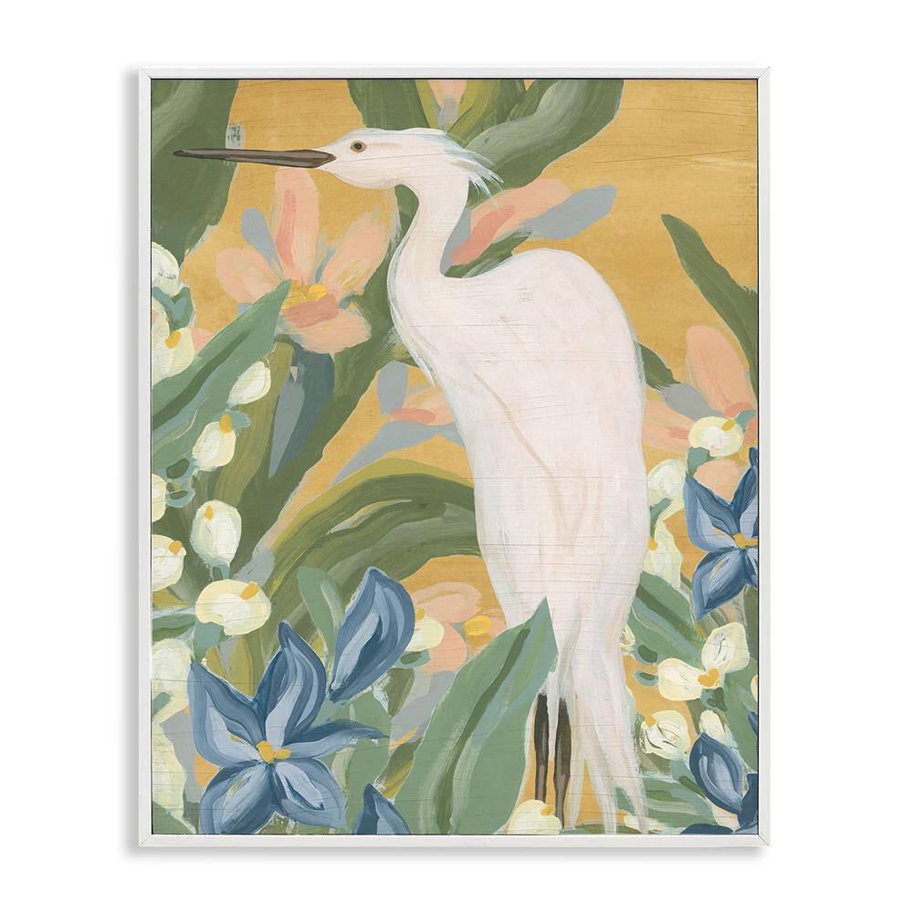 Tropical Egret Painting by June Erica Vess 1 Piece White Framed Animal Giclee Art Print 20 in. x 16 in. price history on PriceWatchPro