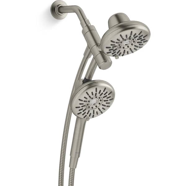 KOHLER Freespin Bellerose 3-Spray 5.25 in. Dual Wall Mount Fixed and Handheld Shower 1.75 GPM in Vibrant Brushed Nickel