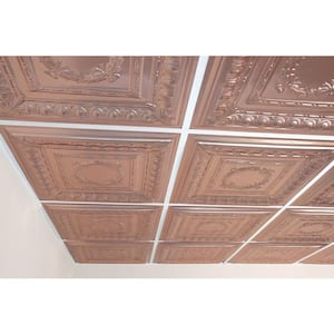 Empire Faux Copper 2 ft. x 2 ft. Lay-in or Glue-up Ceiling Panel (Case of 6)