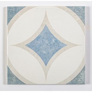 Luv Adore White/Blue/Gray 8 in. x 8 in. Smooth Matte Porcelain Floor and Wall Tile (8.17 sq. ft./Case)