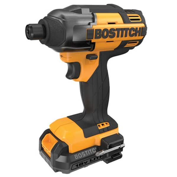 BOSTITCH 18-Volt Lithium-Ion Cordless 1/4 in. Hex Impact Driver with Battery 1.3Ah, Charger and Case
