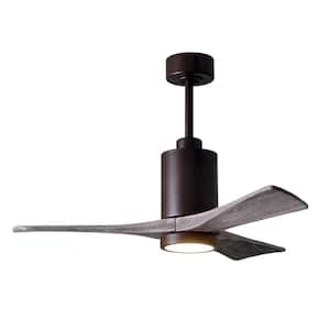 Patricia 42 in. LED Indoor/Outdoor Damp Textured Bronze Ceiling Fan with Light with Remote Control and Wall Control