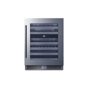 24 in. Dual Zone 48 Wine Bottles Wine Cooler in Glass/Black