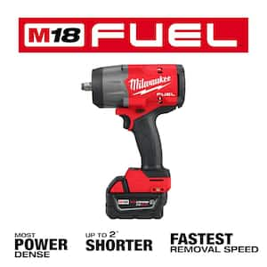 M18 FUEL 18V Lith-Ion Brushless Cordless 1/2 in. Impact Wrench Kit w/One 5.0 Ah Battery & FORGE XC 8.0 Ah Battery Pack