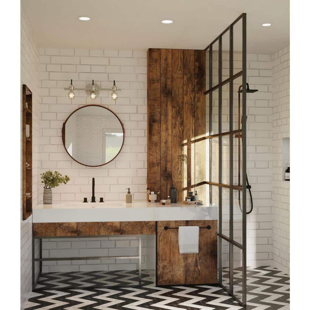 Axle 24" Brushed Nickel Vintage Bath Vanity Light