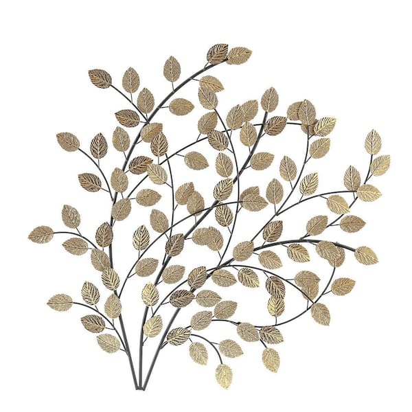 Luxen Home Black/Gold Metal Tree Wall Decor WHA1316 - The Home Depot