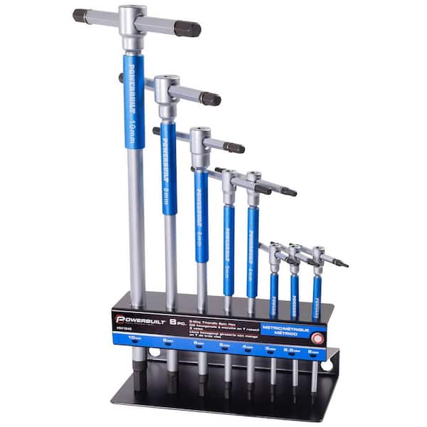 Metric T Handle Hex Allen Key Wrench Set (8 Piece)