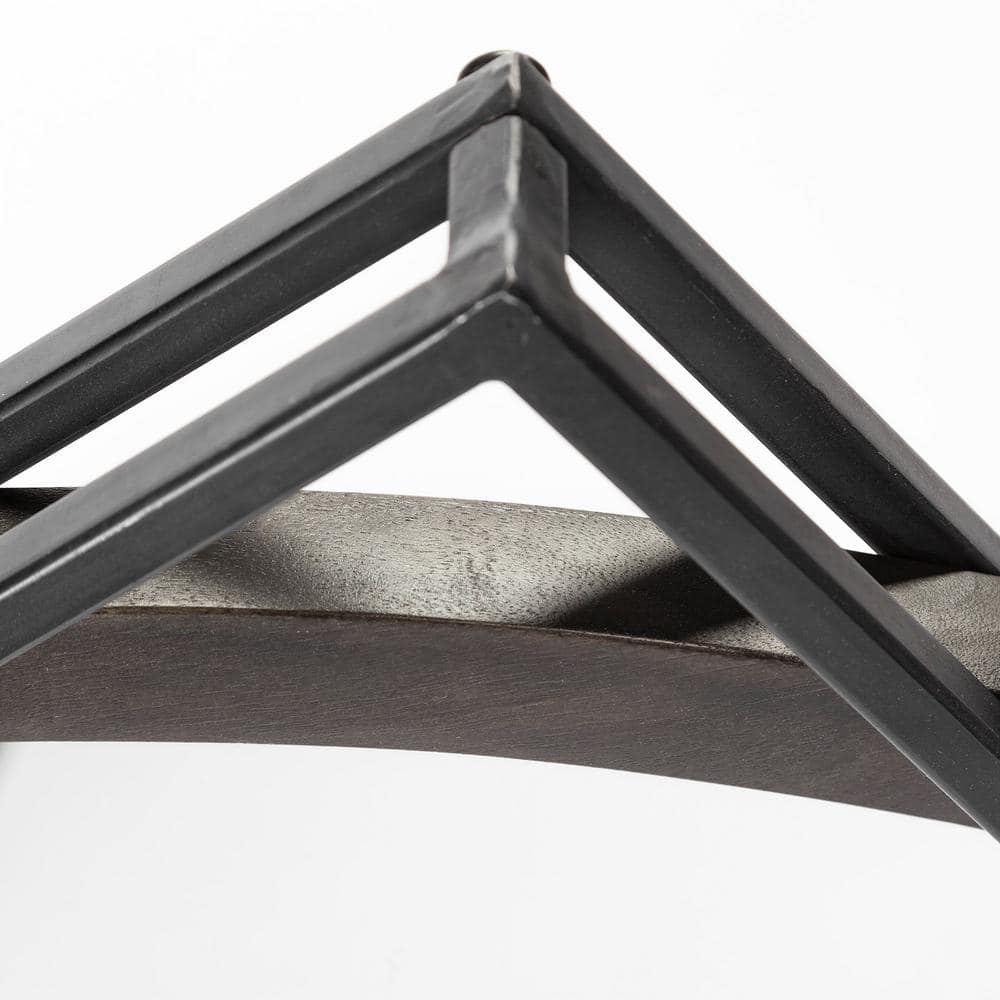 Norbert 46" Square Black Wood and Metal Wall Mirror