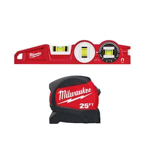 25 ft. x 1.2 in. Compact Wide Blade Tape Measure with 12 ft. Standout and Torpedo Level