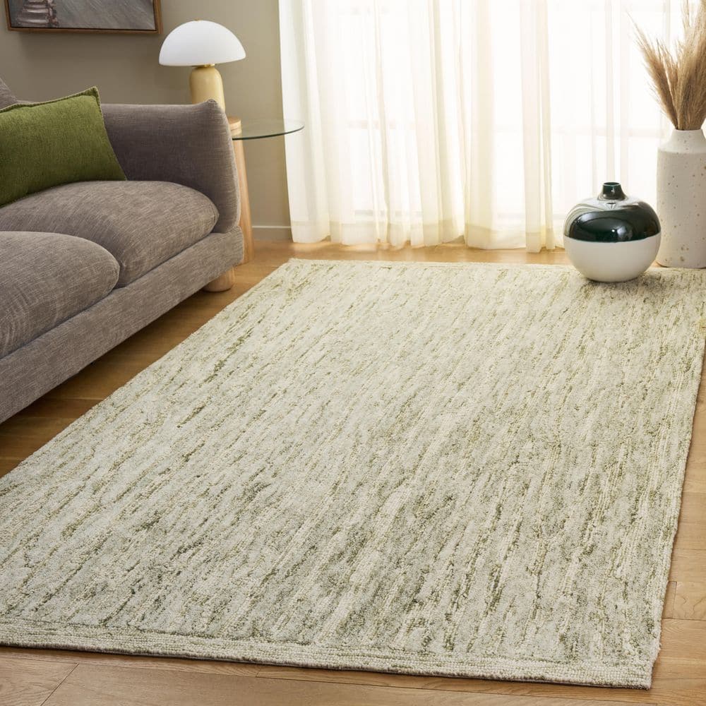 Abstract 8 ft. x 10 ft. Green/Ivory Distressed Modern Area Rug price history on PriceWatchPro