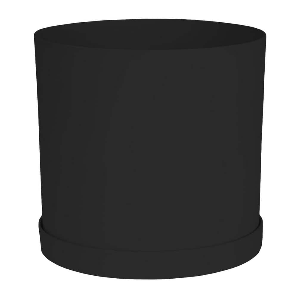 Mathers 10.4 Qt. Medium Black Indoor/Outdoor Resin Round Planter with Saucer (9.6 in. W x 9.5 in. H) price history on PriceWatchPro