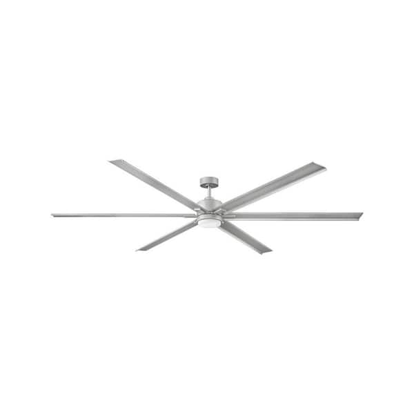 Indy Maxx 99 in. Integrated LED Indoor/Outdoor Brushed Nickel Ceiling Fan with Wall Switch