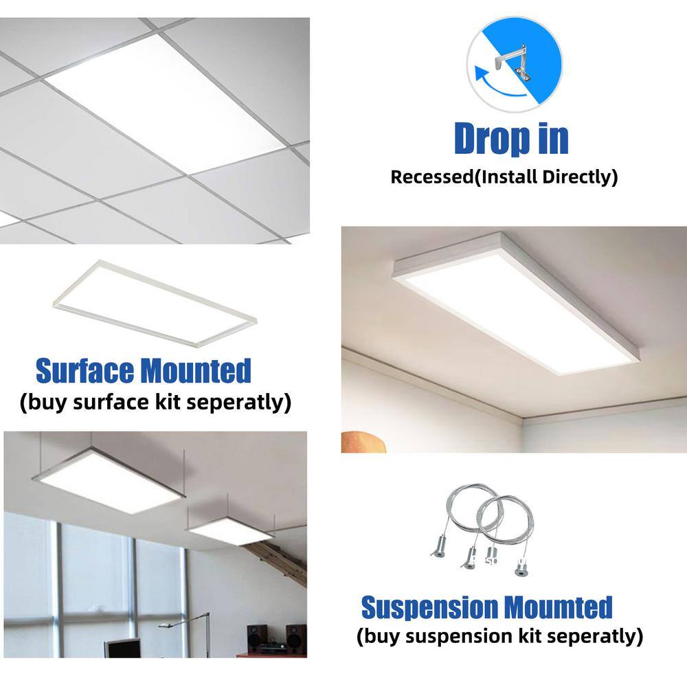 White Aluminum 2x4 LED Flat Panel Light Fixture