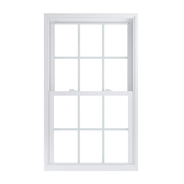 American Craftsman 31.75 in. x 53.25 in. 70 Pro Series White Double Hung Low-E2 Argon PS Glass Vinyl Repl Window with Grids, Screen Incl