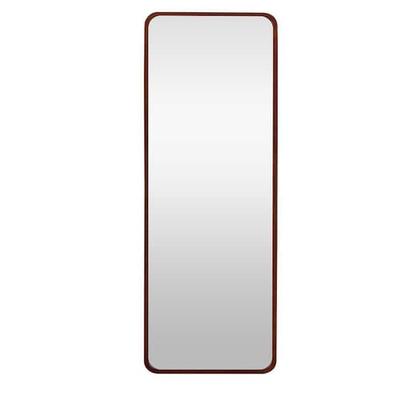 Unbranded 22 in. W x 65 in. H Rectangular Framed Modern Wall Bathroom Vanity Mirror in Brown