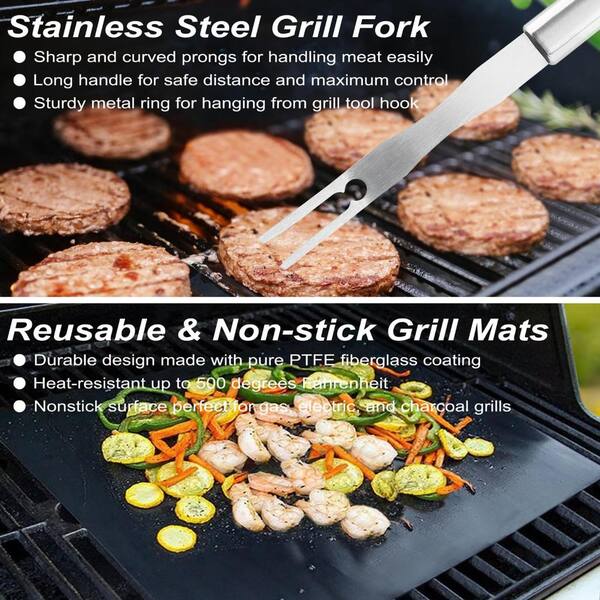 22-Piece BBQ Grill Accessories Set Heavy Duty Stainless Steel