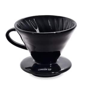 London Sip 1-4-Cup Ceramic Black Coffee Dripper