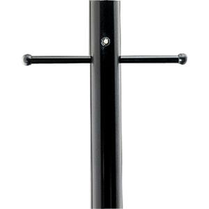 Outdoor 7' Matte Black Aluminum Post with Ladder Rest, Photocell and GCO
