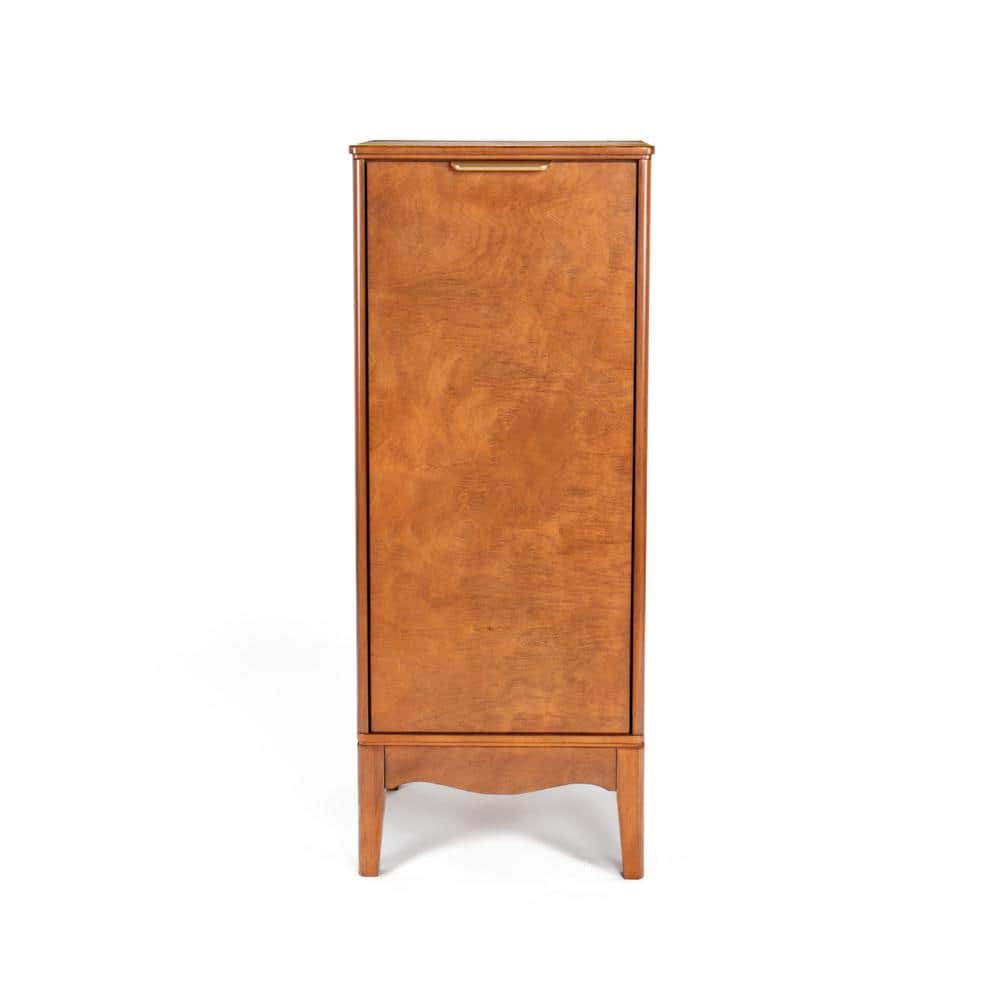 14.50 in. W x 12.63 in. D x 35.75 in. H Antique Brown MDF Freestanding Linen Cabinet with Adjustable Shelves price history on PriceWatchPro