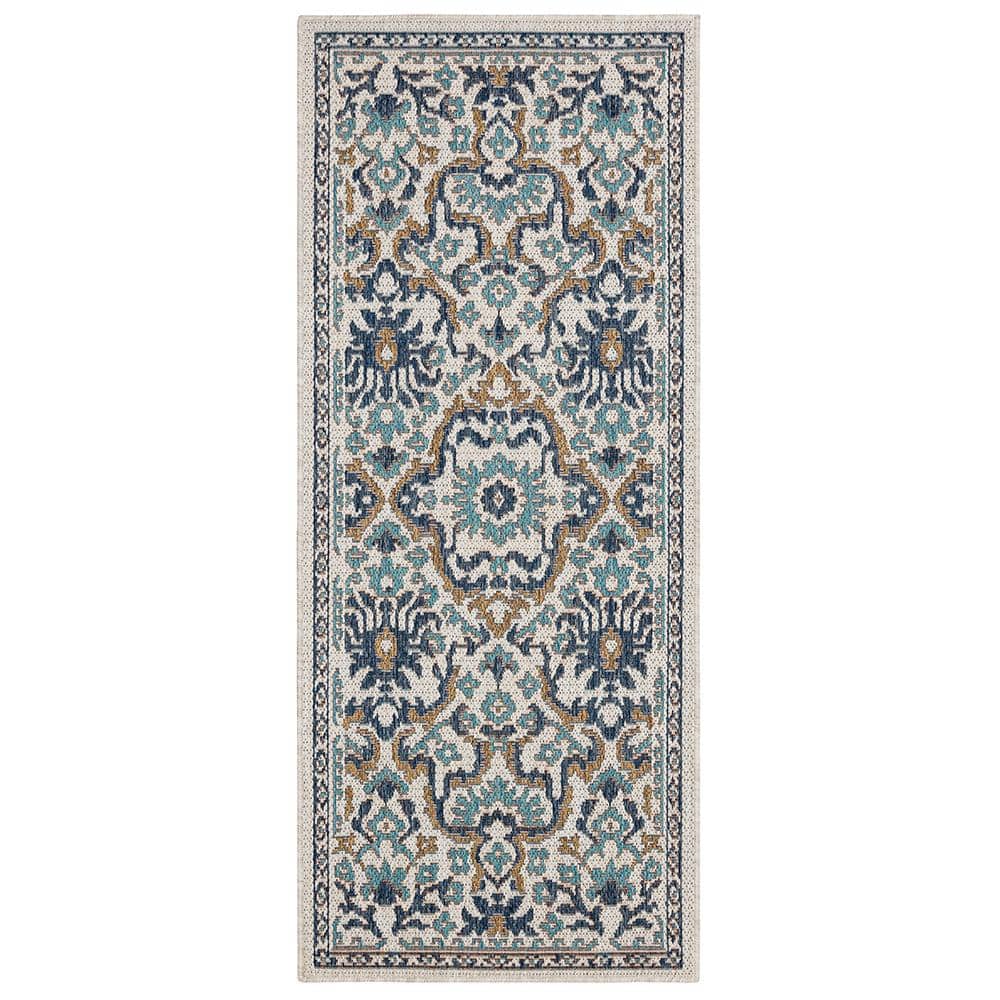 Mohawk Home Tropea Blue 2 ft. 6 in. x 6 ft. Indoor/Outdoor Area Rug ...