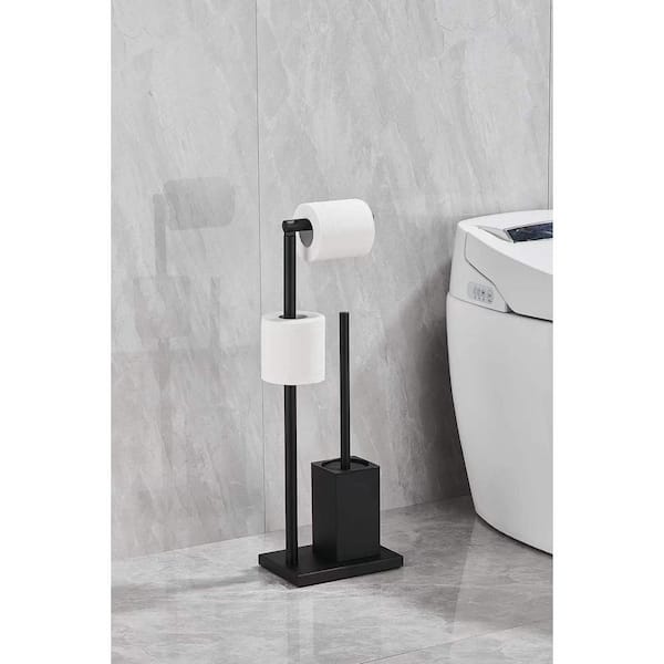 Wall Mounted Square Toilet Paper Holder Roll Storage Dispenser in Brus