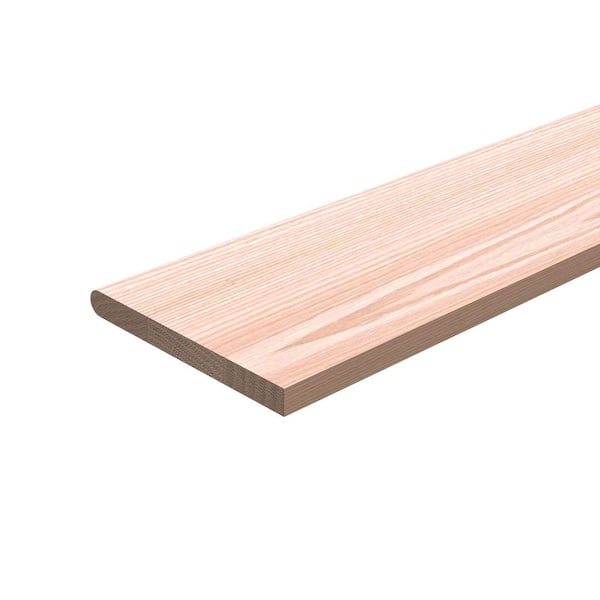 EVERMARK Stair Parts 54 in. x 10-1/4 in. x 1in. Unfinished Red Oak Reversible Return Engineered Stair Tread